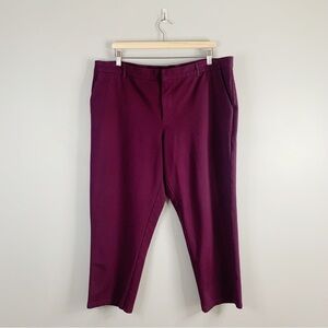 Universal  Standard Womens Cigarette Pants Purple Rayon Trouser Ankle M 18 20